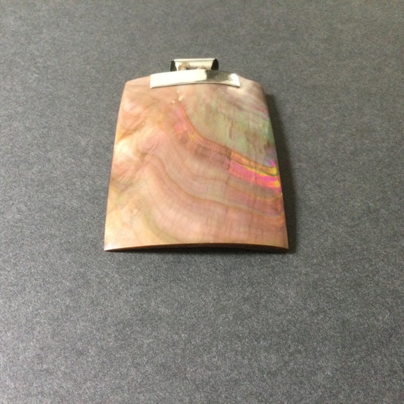 Rectangular Shell and Sterling Silver Pendant - Picture 3 of 8